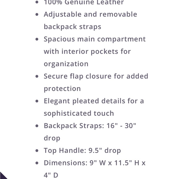 NWT American leather Co Leather Catalina convertible backpack Brown cognac Bag - Picture 8 of 16